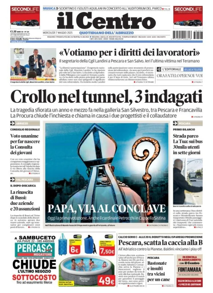 Prima-pagina-il centro-oggi-edizione-del-2025-05-07